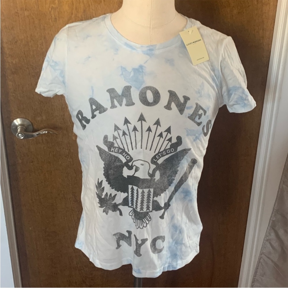 Lucky Brand Ramones Graphic Tee in Blue and White